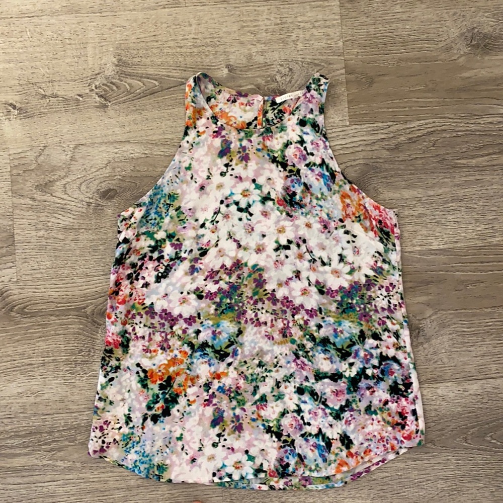 Floral high-neck blouse